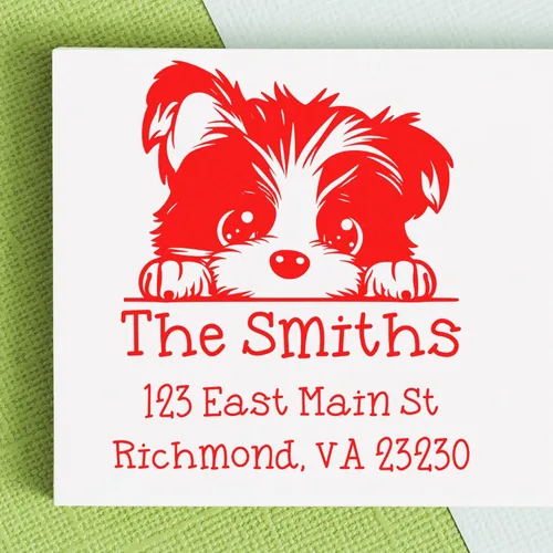 Vista 25 de Sello de alta calidad para cachorros Airedale Terrier – Sello de dirección personalizado – Ideal para los amantes de los perros – Elección de 5
