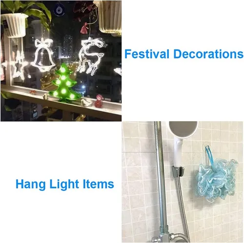 Vista 7 de 22 ventosas pequeñas con ganchos de plástico transparente de 1.2 pulgadas para ventanas de vidrio, festivales, fiestas, decoración de carnaval