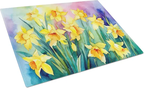 Vista 78 de Caroline's Treasures DAC1545LCB Anémonas en acuarela Tabla de cortar de vidrio grande decorativa de vidrio templado tabla de cortar y servir tabla