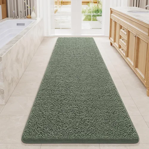 Vista 35 de LOCHAS Luxury Bathroom Rug Shaggy Bath Mat 24 x 17 Inch, Beige