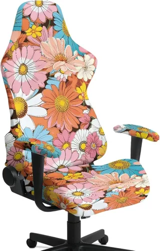 Vista 12 de Suobstales Aztec Leopard American Tribal Pattern Gaming Chair Cover Stretch Slipcover with Armrest Covers, Washable Elastic Protector Universal