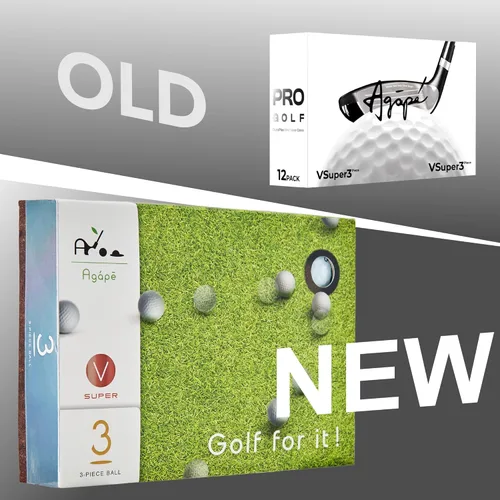 Vista 2 de agape MP5S MP5 VS3 - Pelotas de golf DuraPlus Uretano blanco y negro, 5 piezas y 3 piezas de doble núcleo