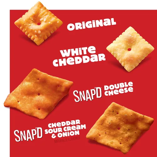 Vista 5 de Cheez-It Galletas de queso, galletas horneadas, aperitivos para el almuerzo, paquete variado (42 paquetes)