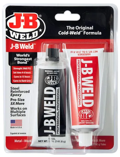 Vista 4 de J-B Weld 8281 UxODgJ - Paquete doble de epoxi reforzado de acero de tamaño profesional, 10 onzas