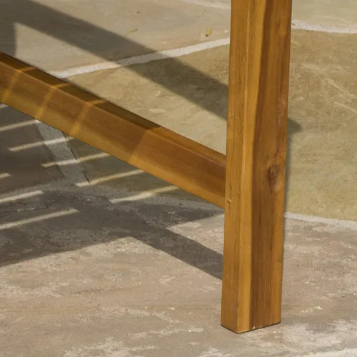 Vista 7 de Tamika - Banca de madera de acacia para exterior.