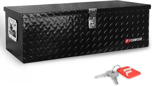 Vista 22 de FORWODE Caja de herramientas de aluminio de 16 pulgadas para camión, caja de herramientas con cerradura, caja de almacenamiento impermeable