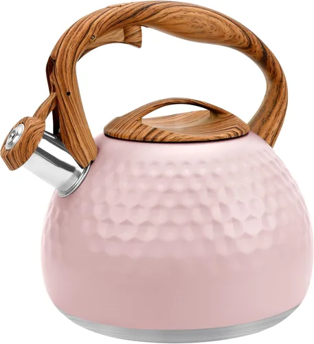 GGC Hervidor de té para estufa, hervidor de silbido fuerte para hervir agua, café o leche, 3.1 cuartos de galón de acero inoxidable pesado 3L