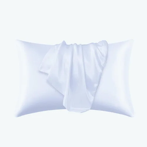 Vista 23 de Juego de 2 fundas de almohada de seda satinada de lujo para cabello y piel, fundas de almohada de satén con cierre de cremallera (estándar