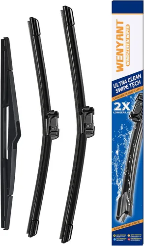 Vista 11 de Juego de limpiaparabrisas compatibles con Volkswagen Beetle 2012-2019, delanteros, equipo original de repuesto automotriz, 2 piezas de 22 y 22