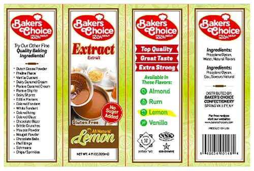 Vista 6 de Baker's Extracto de limón, 4 onzas. Extracto de limón totalmente natural sin azúcar para hornear y cocinar, sin gluten, sin lácteos, Kosher