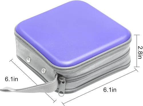 Vista 30 de Funda para CD, capacidad para 40 unidades, para CD/DVD, cartera, de plástico duro, DVD, para coche, hogar, oficina, viajes (negro)