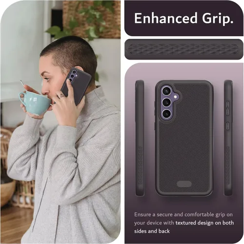Vista 4 de TUDIA MergeGrip - Funda protectora para Samsung Galaxy S23 FE 2023, de doble capa, a prueba de golpes, grado militar, antideslizante, resistente