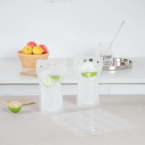 Vista 4 de Restaurantware Label Tek - Etiquetas para botellas de jugo en algún lugar de 1.9 x 1 pulgadas, 100 etiquetas autoadhesivas para botellas