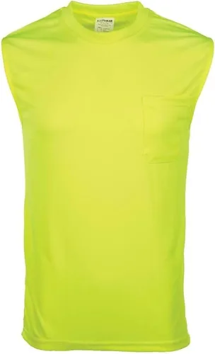 J. J. Keller & Associates, Inc. Camiseta sin mangas de alta visibilidad, absorbe la humedad, bolsillo, naranja, SAFEGEAR