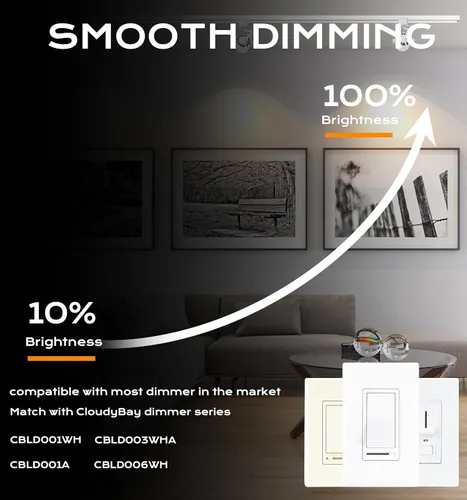 Vista 5 de CLOUDY BAY - Cabezal de luz LED regulable de 8W 3000K blanco cálido para riel, CRI90+ reproducción del color verdadero, ángulo de inclinación