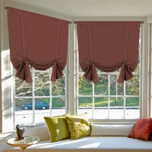 Vista 24 de H.VERSAILTEX - Cortina opaca con lazo de ajuste, cortina romana globo con aislamiento térmico, bloqueador de luz, panel de bolsillo para varilla