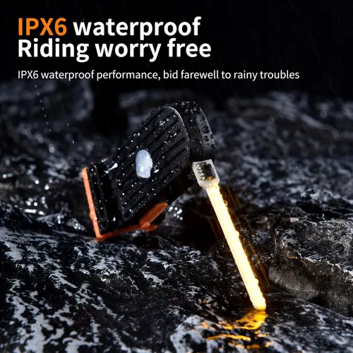 Vista 6 de Luz trasera de bicicleta LED Photondrop, luz trasera roja que fluye, luz trasera para bicicleta, 3 modos, recargable por USB, resistente al agua