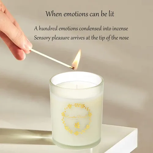 Vista 3 de Paquete de 2 velas perfumadas, lavanda + limón, vela perfumada en tarro – Velas perfumadas para aromaterapia, vela de cera de soja de larga duración