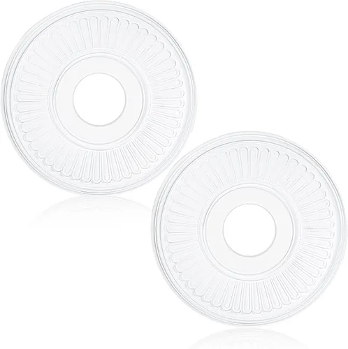Liliful Medallón de techo de poliuretano para lámparas de techo, luz de techo blanca, medallón decorativo para ventilador de iluminación, cubiertas