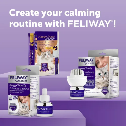 Vista 10 de FELIWAY® Optimum - Recambio calmante para gatos de 30 días para difusor de feromonas, 1.6 fl oz, ayuda a reducir los signos comunes de estrés