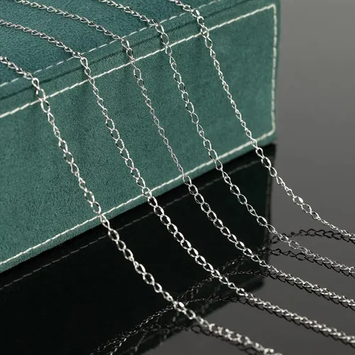 Vista 18 de UMAOKANG Cadenas de joyería de plata de 65 pies para fabricación de joyas, carrete de eslabones de cadena de cable plano, manualidades, aretes