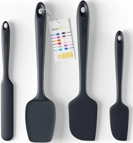 Juego de espátulas de silicona – 4 espátulas de goma de silicona resistente al calor 600°F para tareas diarias – Espátulas de cocina de diseño sin