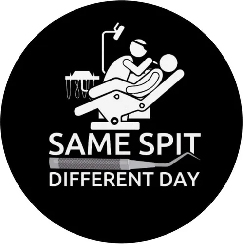 Vista 3 de Divertido dentista – mismo escupir día diferente – silla dental PopSockets PopGrip: agarre intercambiable para teléfonos y tabletas