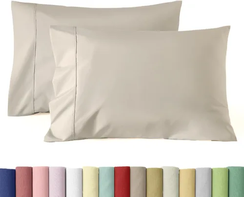 Vista 27 de WINLIFE Juego de 2 fundas de almohada de algodón 100%, tamaño estándar, de fibras largas, 20×26 pulgadas, fundas de almohada frescas, transpirables