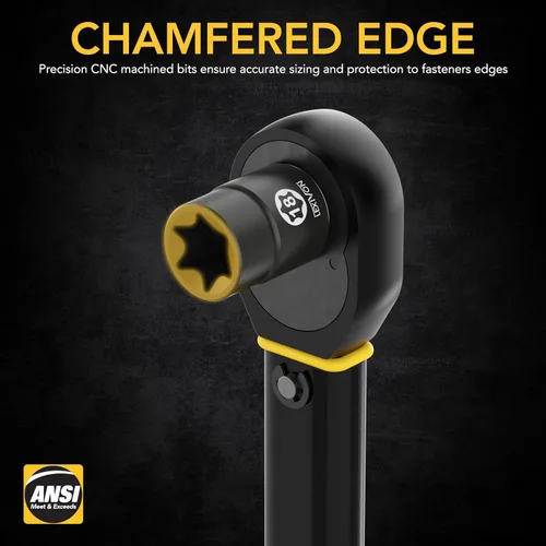 Vista 5 de LEXIVON E-TORX - Juego de dados de acero aleado al cromo vanadio, 13 piezas hembra Star Socket E4 - E20 Set Estuche de almacenamiento mejorado