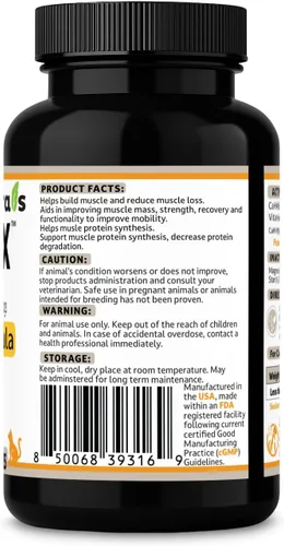 Vista 9 de Fórmula muscular canina para gatos y perros pequeños con 300 mg de CaHMB y vitamina D3 – Fórmula natural de construcción muscular – Ayuda a reducir
