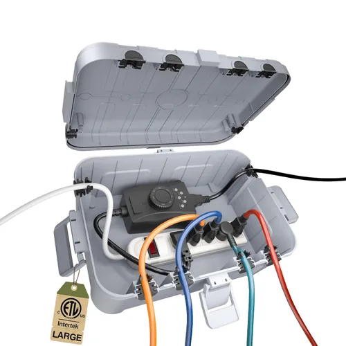 Vista 11 de Flemoon Caja eléctrica grande para exteriores (12.5 x 8.5 x 5 pulgadas), cubierta de cable de extensión impermeable IP54 resistente a la intemperie