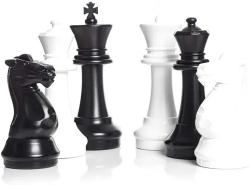Vista 3 de MegaChess Juego de ajedrez grande – King de 16 pulgadas, con juego de damas grandes y tablero de ajedrez de plástico grande
