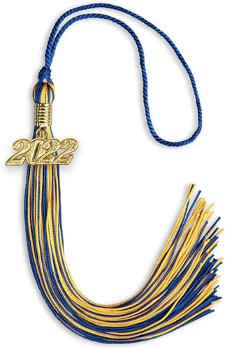 Vista 221 de Endea Graduation - Borla de doble color mixto con fecha dorada (negro/dorado antiguo, 2021)