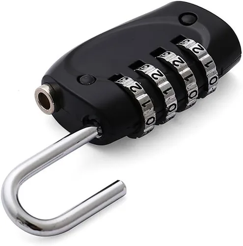 Vista 6 de 4-Dial Combination Padlocks (2 Pack) - Resettable Metal Security Locks for Luggage, Gym, Travel & Storage (Black)