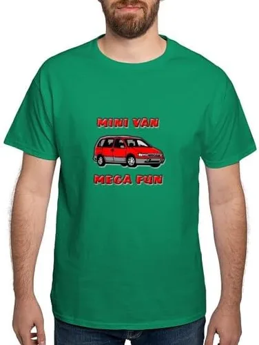 Vista 4 de CafePress Minivan Mega Fun T Shirt Men's 100% Cotton, Classic Graphic T Shirt Black