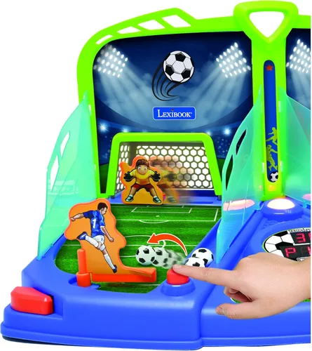 Vista 3 de LEXiBOOK, Juego de fútbol electrónico con efectos de luz y sonido para 2 jugadores, azul/verde, JG945