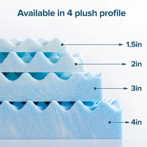 Vista 12 de ZINUS Cubrecolchón de espuma viscoelástica de gel refrescante en espiral de 1.5 pulgadas, embalaje WonderBox más pequeño y más conveniente