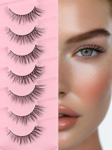 Vista 18 de Pestañas postizas de aspecto natural, finas, de 15 mm, paquete de pestañas con banda delgada de 0,1 mm, curvatura C, pestañas postizas rizadas 3D