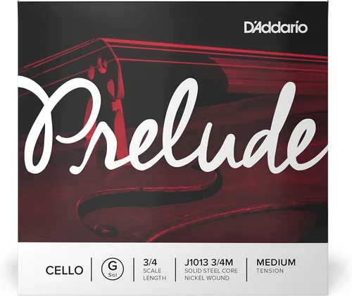 Vista 21 de D'Addario Prelude Cuerda Sol para violonchelo individual, 1/2 de escala, tensión media