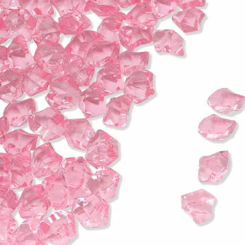 Vista 15 de PMLAND Rocas de hielo falsas transparentes – 180 piezas grandes de gemas acrílicas negras trituradas de diamantes de plástico para centros de mesa