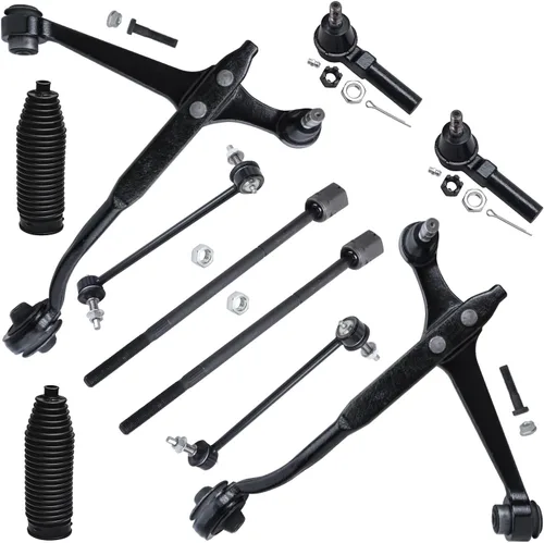 Vista 85 de Detroit Axle - Kit de suspensión frontal de 10 piezas para Jeep 2002-2004 Liberty, 2 brazos de control superiores con rótula 2 rótulas inferiores, 4