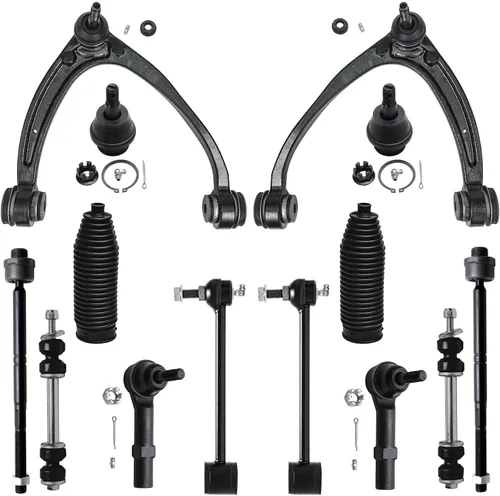 Vista 127 de Detroit Axle - Kit de suspensión RWD Front End de 16 piezas para Chrysler 300 Dodge Charger Challenger 11-14, 6 brazos de control, 4 barras