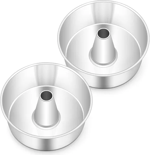 Vista 10 de TeamFar Molde redondo de 10 pulgadas para tarta de comida de ángel, molde para pastel antiadherente con núcleo de acero inoxidable para pastel