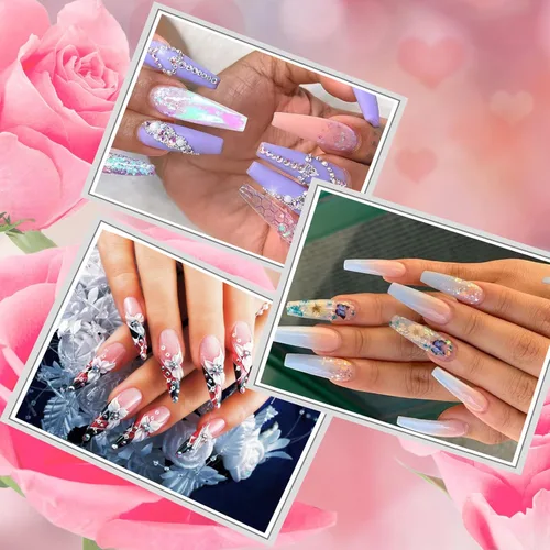 Vista 6 de Puntas de uñas cónicas extralargas, puntas de uñas postizas acrílicas transparentes de bailarina, uñas postizas a presión con caja para salones