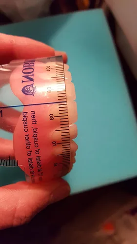 Vista 2 de Regla flexible en milímetros para dentaduras Trubyte de Dentsply, para laboratorio dental, paquete de 3