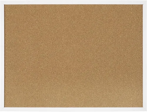 Vista 12 de Tablero de corcho para anuncios de 12 x 7.8 pulgadas con marco blanco rectangular y pin para colgar en paredes, oficina, tablero de mensajes