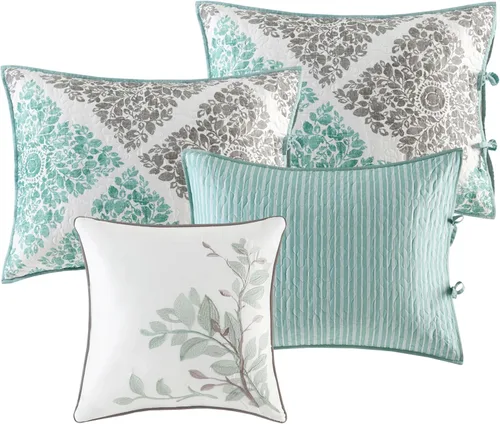 Vista 4 de Madison Park Juego de funda para sofá cama, diseño casual acolchado de doble cara, ropa de cama para todas las estaciones con falda de cama, fundas