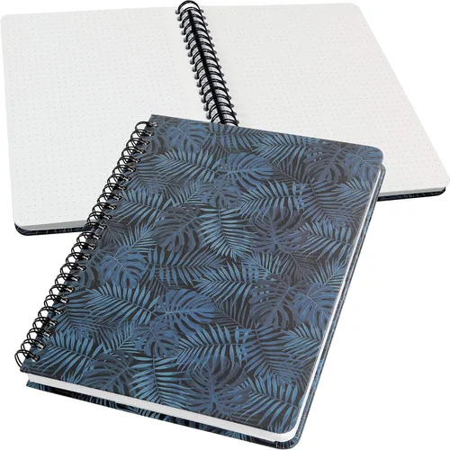 SIGEL JN602 Spiral Notebook Básico, A5, punteado, tapa dura, patrón de malabarismo, azul - Jolie