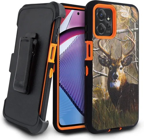 Vista 10 de Funda para Motorola Moto G-Power-5G 2023: Moto G 5G 2023, con funda de clip para cinturón, protección de cuerpo completo resistente, protector