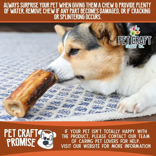 Vista 5 de Pet Craft Supply Buffalo Marrow Bones - Golosinas masticables para perros masticadores agresivos de larga duración, sin cuero crudo, tostado lento